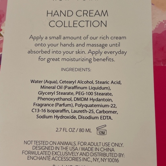 Hand Cream Therapy Set Nicole Miller New York Pink Rose, Sweet Peony, Orchid - Picture 4 of 4